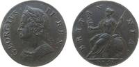 GB Großbritannien ab 1708 1/2 Penny Ku Georg II, winzige Randfehler -