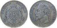 Frankreich 5 Francs Ag Napoleon III, A (Paris), mehrere kleine Randfehler -
