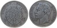 Frankreich 5 Francs Ag Napoleon III, BB (Strasburg) -