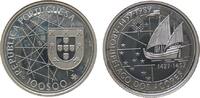100 Escudos 1989 Portugal Ag Segelschiff, Entdeckung der Azoren, kleine Flecken pp