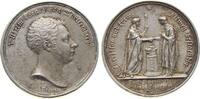 Wilhelm I. (1861-1888) Medaille -- Wilhelm I (1816-1864) - auf die Verfassung, Büste nach rechts / König und Bürger geben sich über einem Altar die Hände, v. Wa -
