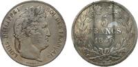 Frankreich 5 Francs Ag Louis Philippe I, W (Lille), Randstoß, Broschier-/Fassungsspur -