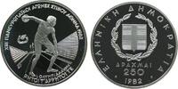 Griechenland 250 Drachmes Ag Leichtathletik EM in Athen, Diskuswerfer -