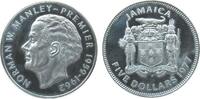 Jamaika 5 Dollar Ag Norman W. Manley, angelaufen -