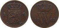 Niederlande 1 Cent Ku Wilhelm III, Schulman 688 -