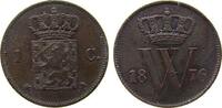 Niederlande 1 Cent Ku Wilhelm III, Schulman 693 -
