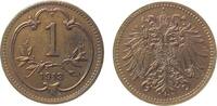 Österreich 1 Heller Br Franz Joseph I,J372, etwas fleckig -