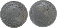 Frankreich 5 Francs Ag Louis Philippe I, B (Rouen) -