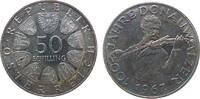 Österreich 50 Schilling Ag Donauwalzer, hübsche Patina, minimale Handlingsmarken -