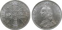 GB Großbritannien ab 1708 Doppelter Florin Ag Victoria, minimale Flecken -