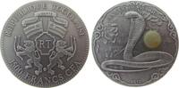 Togo 1500 Francs Ag Jahr der Schlange, mit Bernstein, CFA, ohne Etui, ohne Zertifikat, , 2 Unzen / .999 Silber, antique Finish -