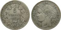 Frankreich 5 Francs 1850 Ag Ceres, K (Bordeaux), Randstoß ss