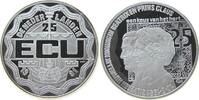 Niederlande Medaille zu 25 Ecu 1991 Ag Silberhochzeit von Königin Beatrix und Prinz Claus pp