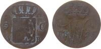 5 Cents 1825 Niederlande Ag Wilhelm I, B, Schulman 318, die Münze ist nicht versilbert schön