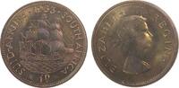 1 Penny 1953 Südafrika Br Elisabeth II, attraktive Patina pp
