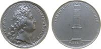 Frankreich Medaille Zinn Louis XIV. (1643-1715) - auf die Beharrlichkeit des Königs, Buste nach rechts / Säule mit Inschrift, v. Mauger, ca. 41 MM, -