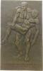Medicina in nummis Plakette Bronze Frankfurt - auf den 1. Internationalen Kongress für Rettungswesen, Medicina in Nummis, ein - nur mit einem Lendenschurz - -