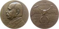 Medaille 1908 Luftfahrt Bronze Zeppelin Ferdinand Graf von - auf Fernfahrt des LZ 4 nach Echterdingen, Brustbild nach links / Adler mit ausgebrei...