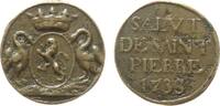 Jetons Jeton Bronzeguß Louis XV (1715-74) - SALVT DE SAINT PIERRE, gekröntes Wappen flankiert von zwei Schwänen / Schrift, ca. 22 MM, einige -