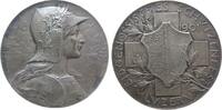 Schützen Medaille Silber Luzern - auf das eidgenössische Schützenfest, Helvetia in Rüstung nach rechts / Wappen vor Schweiz - Switzerlander Kreuz -