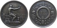 Schützen Schützenmedaille Silber Winterthur (Zürich) - auf das eidgenössische Schützenfest, Stadtgöttin mit Lorbeerzweig vor Alpenpanorama / Stadtansicht -