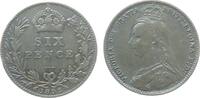 GB Großbritannien ab 1708 6 Pence Ag Victoria -