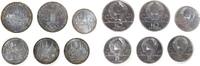 Rußland 40 Rubel Ag Olympiade, 2 x 10 Rubel und 4 x 5 Rubel, Kiev, Leningrad, Minsk, Tallin, Stadtansicht von Moskau und Landkarte, OVP ohne Zer -
