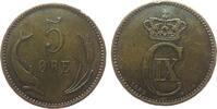 Dänemark 5 Öre 1882 Br Christian IX, Randstoß ss