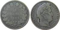 Frankreich 5 Francs Ag Louis Philippe I, W (Lille) Gad.678 -