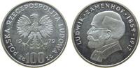 Polen 100 Zlotych Ag Zamenhof, etwas Patina, Parch. 285 -