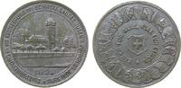 Schweiz Medaille Bronze versilbert Zürich - auf die Einweihung des Landesmuseums, Gebäudeansicht / Wappenkranz, ca. 33,3 MM, entfernte Öse -