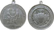 Schweiz tragbare Medaille Zinn 1. Division - auf das Truppentreffen, 3 Soldaten neben Kanone / 3 Wappen unter Schweizer Kreuz, ca. 30 MM -