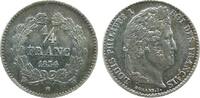 Frankreich 1/4 Franc Ag Louis Philippe I, W (Lille), Patina -
