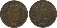Frankreich 10 Centimes Br Napoleon III, BB (Strasburg), Chien, kleiner Kratzer über der Büste, minimal Grünspan -