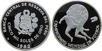Peru 5000 Soles Ag Fußball WM Spanien, Spielszene -