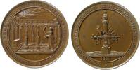 Freimaurer Medaille Bronze Rostock - auf das 100-jährige Bestehen der Loge zu den 3 Sternen, Säulenhalle / Säule mit Freimaureremblemen, unsigniert, -