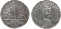 Freimaurer Medaille Silber Braunschweig - auf die Einweihung der Loge Jonathan, Braunschweig - Wolfenbüttel, Karl I. (1735-1780), Säule in strahlen -