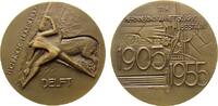 Medaille 1955 Niederlande Bronze Delft - 50 Jahre Technische Hochschule, nackter Mann bezwingt Pegasus / div. Technische Symbole, v. F.Carasso, c...