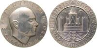 Dänemark Medaille Silber Martin Petersen - Präsident der Numismatischen Societät der Universität Kopenhagen, Büste halbrechts / Festung über den d -
