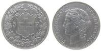 Schweiz 5 Franken Ag HMZ 1198, Divo 236, kleine Randstöße, feiner Kratzer -