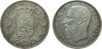 5 Francs 1873 Belgien Ag Leopold II, winzige Randfehler vz
