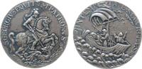 St.Georgs Taler Medaille Silber St. Georgstaler, Kremnitz, der heilige Georg reitet nach rechts und tötet den Drachen mit der Lanze / Christus mit Aposte -