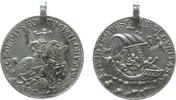 St.Georgs Taler tragbare Medaille Silber St. Georgstaler, Kremnitz, der heilige Georg reitet nach rechts und tötet den Drachen mit der Lanze / Christus mit Aposte -