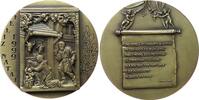 Weihnachten Medaille Bronze Krippenszene mit der hl. Familie im Stall / Mehrzeiler, Natal, Weihnachten, v. Manuel da Conceicao, ca. 87,5 MM, ca. 258 -