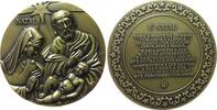 Weihnachten Medaille Bronze Heilige Maria und Josef mit dem Jesuskind und dem Stern von Bethlehem, / Mehrzeiler, Natal, Weihnachten, v. Balazar, ca. -