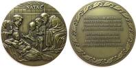 Weihnachten Medaille Bronze Heilige Maria und Josef mit dem Jesuskind im Stall und drei Hirten, / Mehrzeiler, Natal, Weihnachten, v. Balazar, ca. 90 -