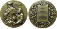Weihnachten Medaille Bronze Heilige Maria und Josef mit dem Jesuskind, / Mehrzeiler, Natal, Weihnachten, v. Balazar, ca. 90 MM, ca. 271 Gramm, kleine -
