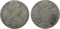 Österreich Taler Ag Maria Theresia (1740-1780), S.F. Günzburg, Diadem 8 Perlen, Brosche oval, Federn: 1-2-1, spätere Prägung 1936-61 -