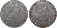 Österreich Taler Ag Maria Theresia (1740-1780), S.F. Günzburg, Brosche oval, Diadem und X mit Prägeschwäche, Federn: 1-3-1, spätere Prägung ab 18 -