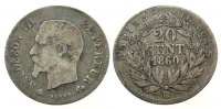 Frankreich 20 Centimes Ag Napoleon III, BB (Straßburg) -